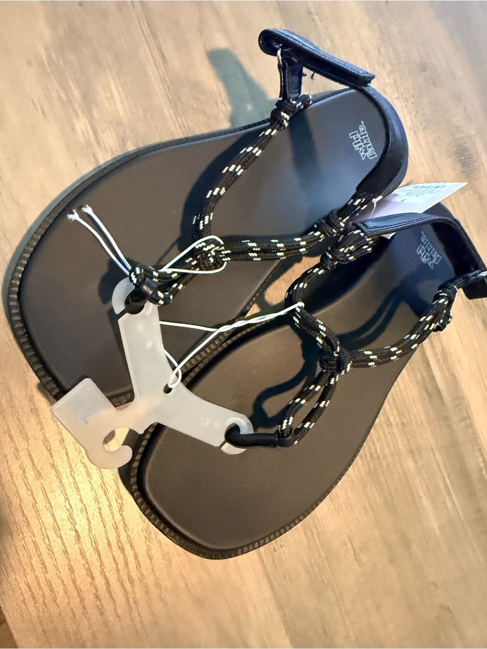 Women's Black Rope Strap Sandals - Unbranded